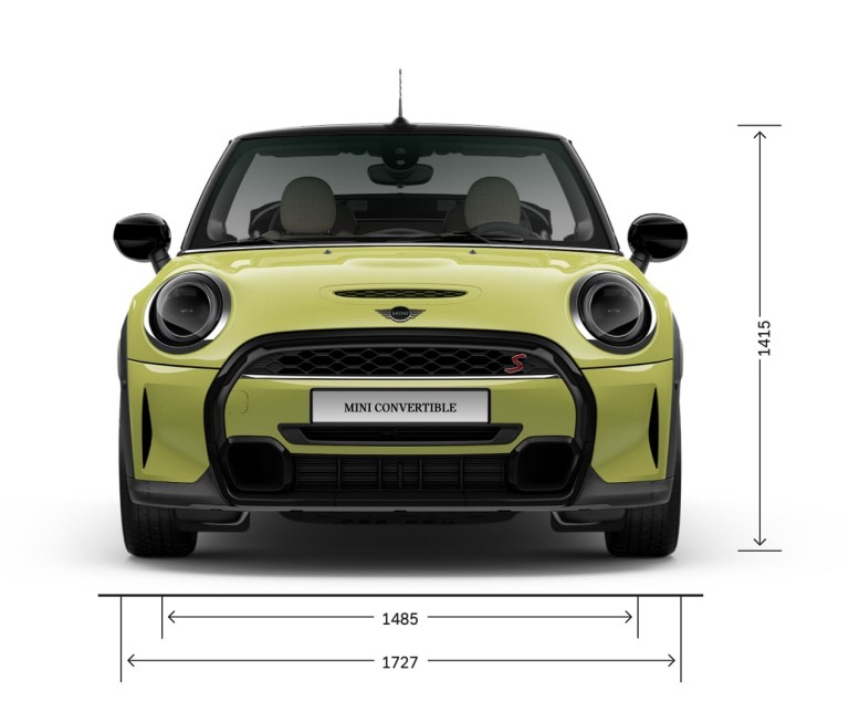 MINI Cabrio – pogled sprijeda – dimenzije