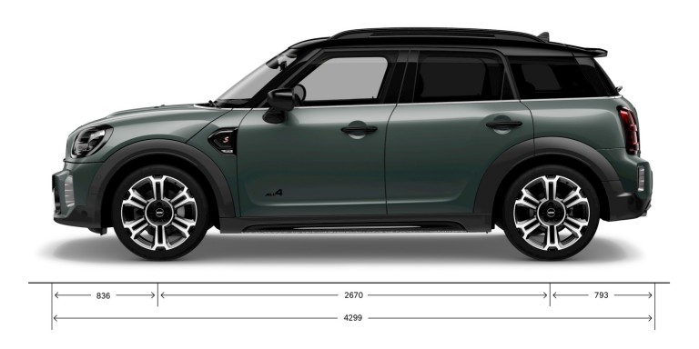 MINI Countryman - bočni prikaz - dimenzije