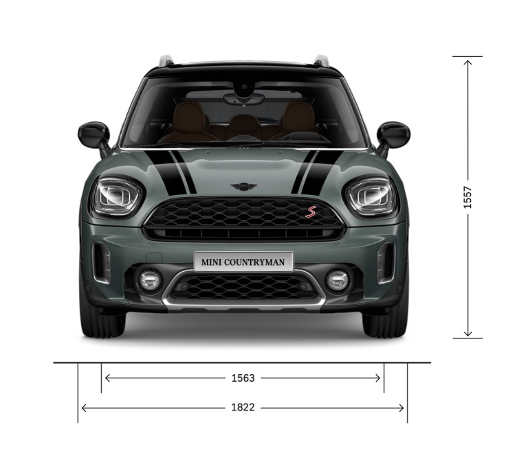 MINI Countryman - prednji prikaz - dimenzije